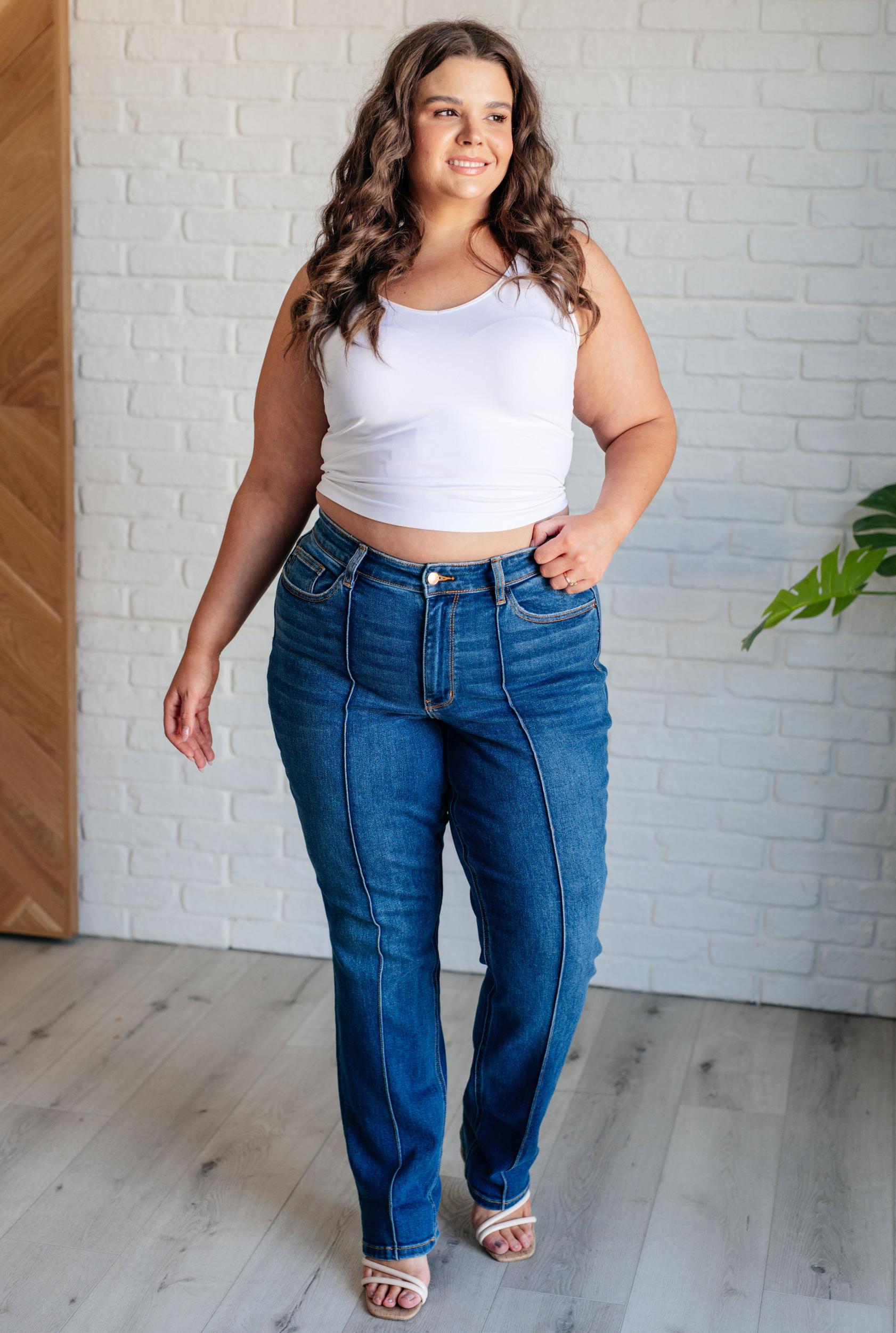 Corrine Mid Rise Control Top Vintage Straight Jeans Product Image