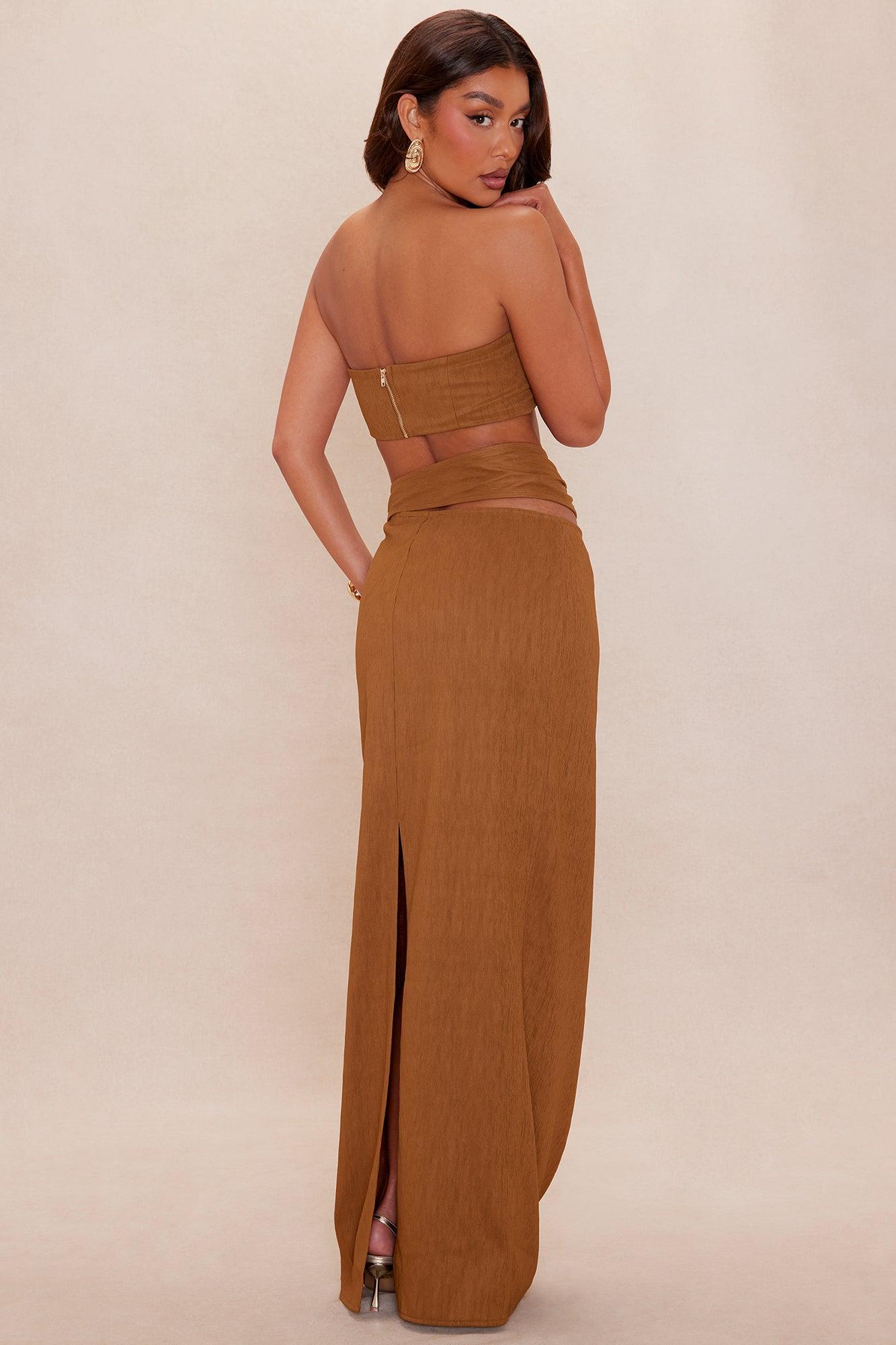 Tiki Lounge Texture Skirt Set - Brown Female Product Image