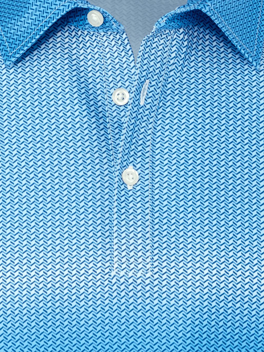 Performance Blend Three Button Polo - Blue Product Image