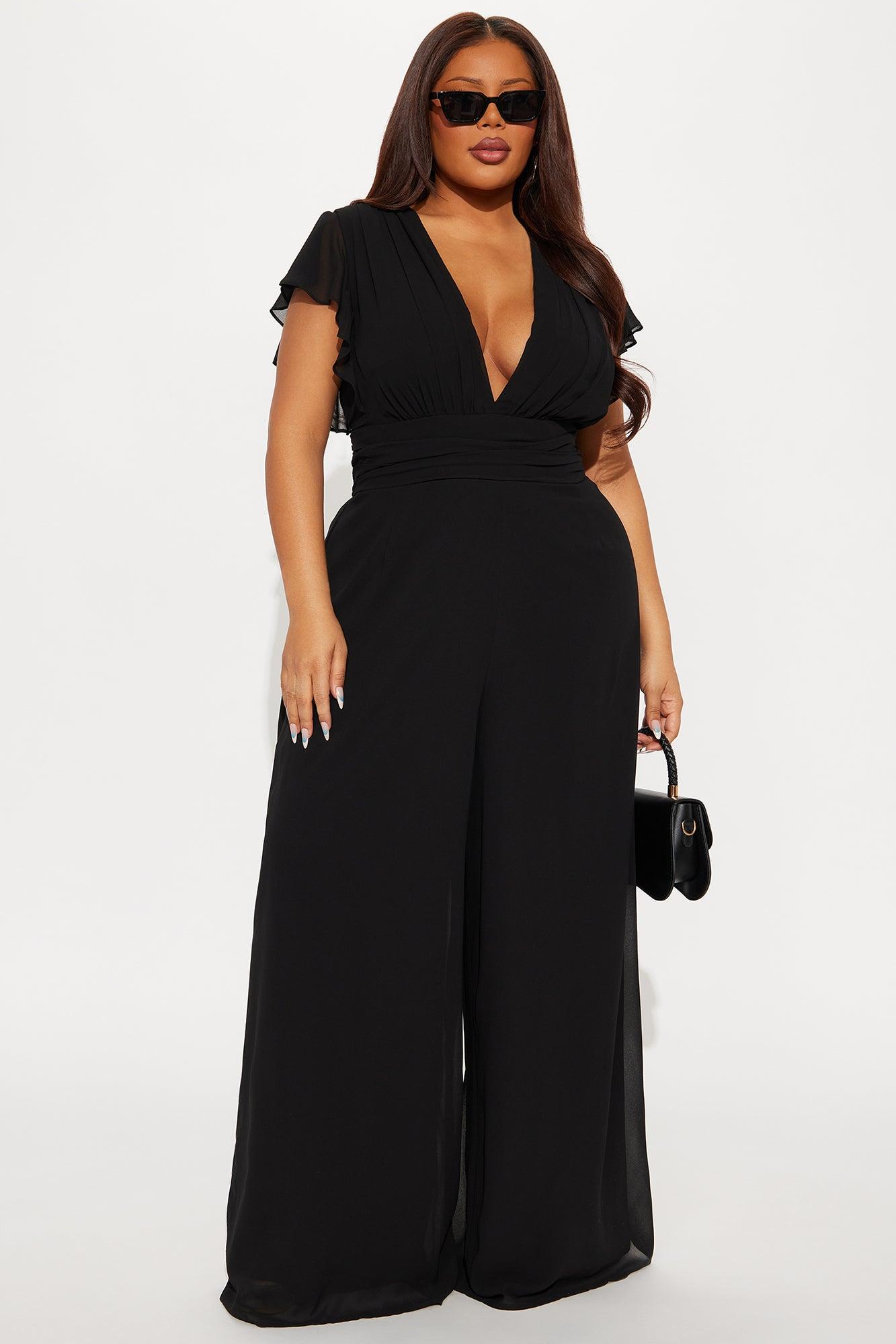 Salome Chiffon Jumpsuit - Black Female Product Image