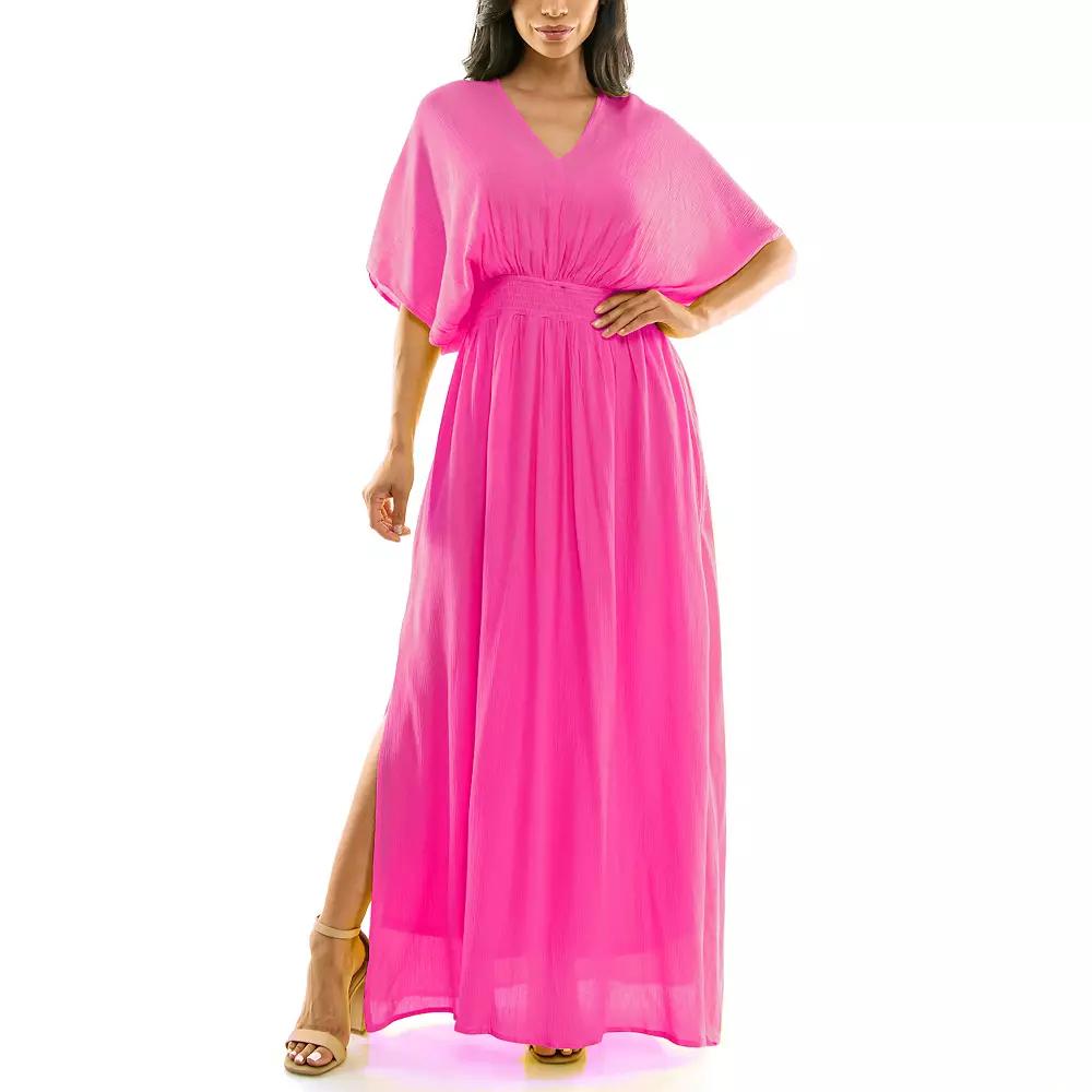Womens Nina Leonard Smocked Maxi Dress Product Image