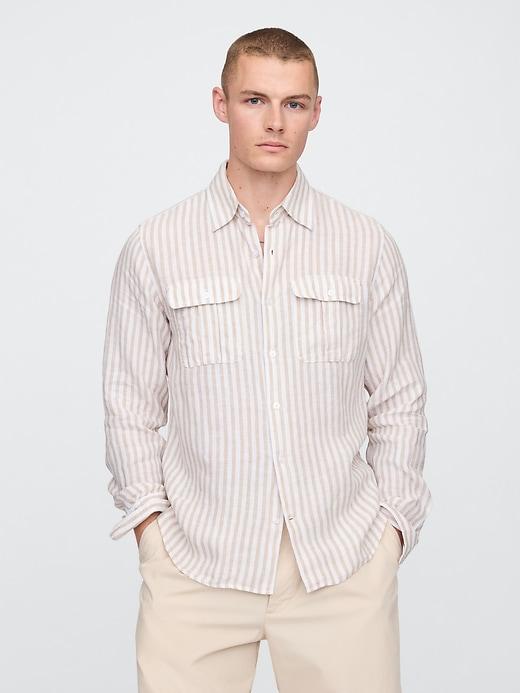100% Linen Classic Shirt Product Image