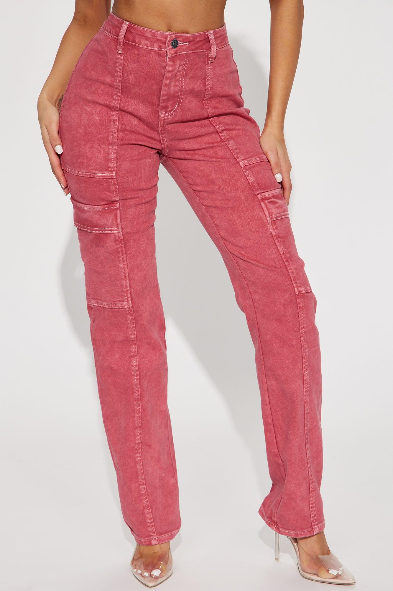 Step To It Stretch Utility Jeans - Red Product Image