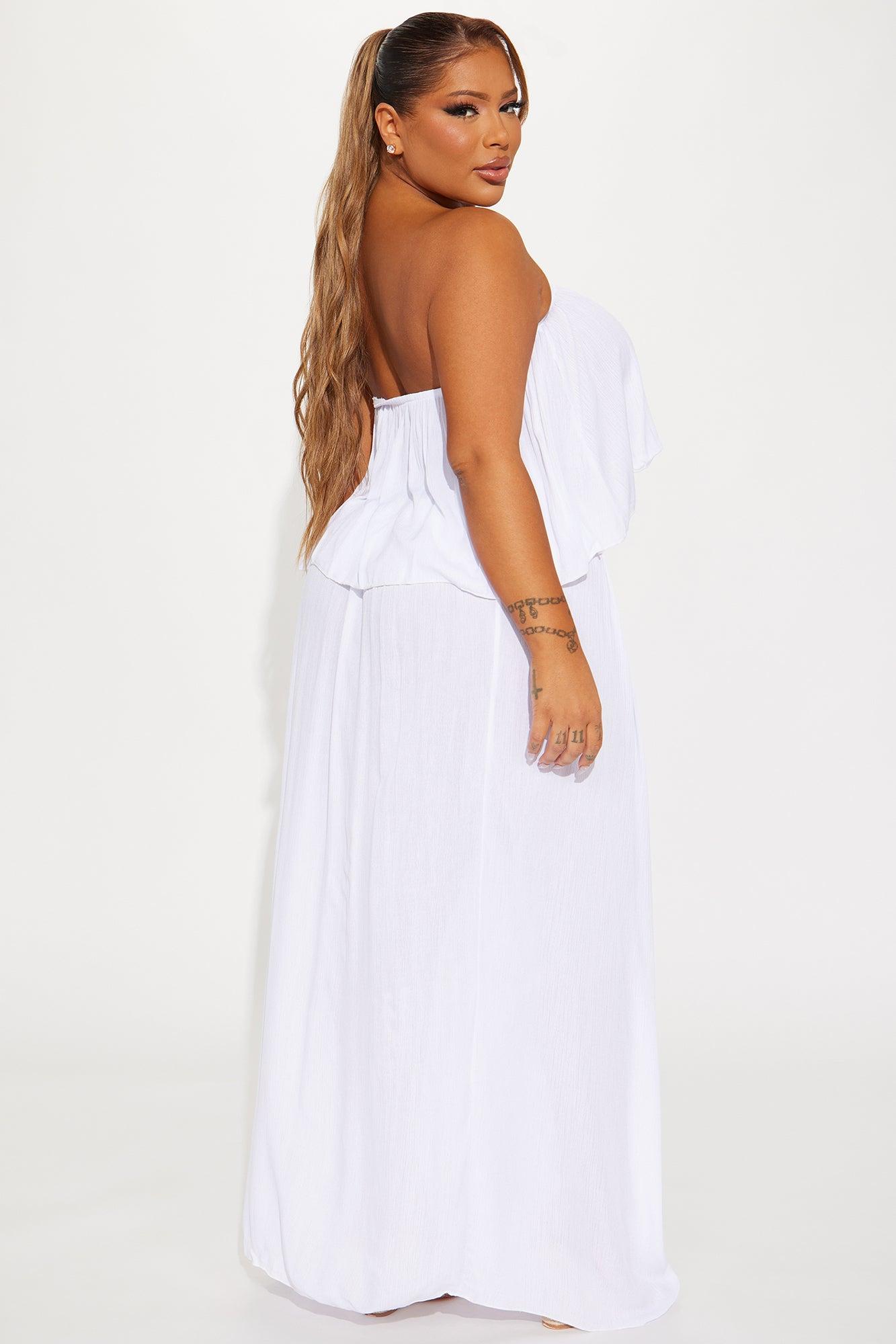Island Sun Crinkle Gauze Cover Up Skirt Set - White Product Image
