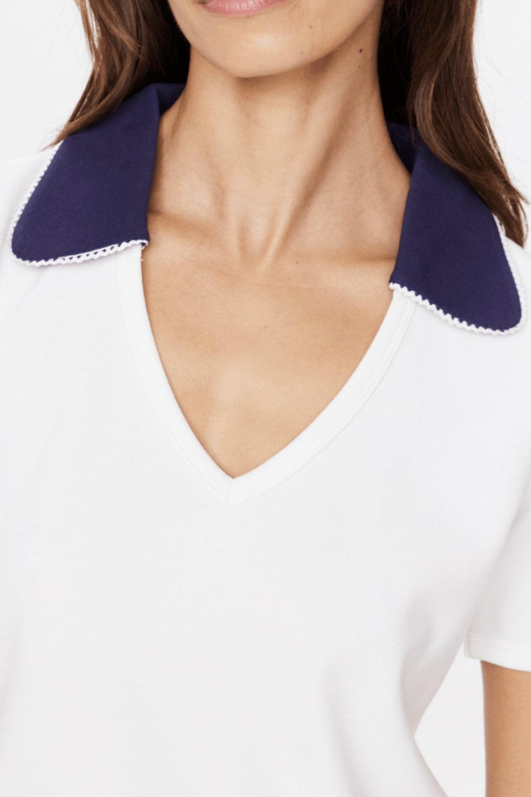 V-Neck Collared Polo Product Image