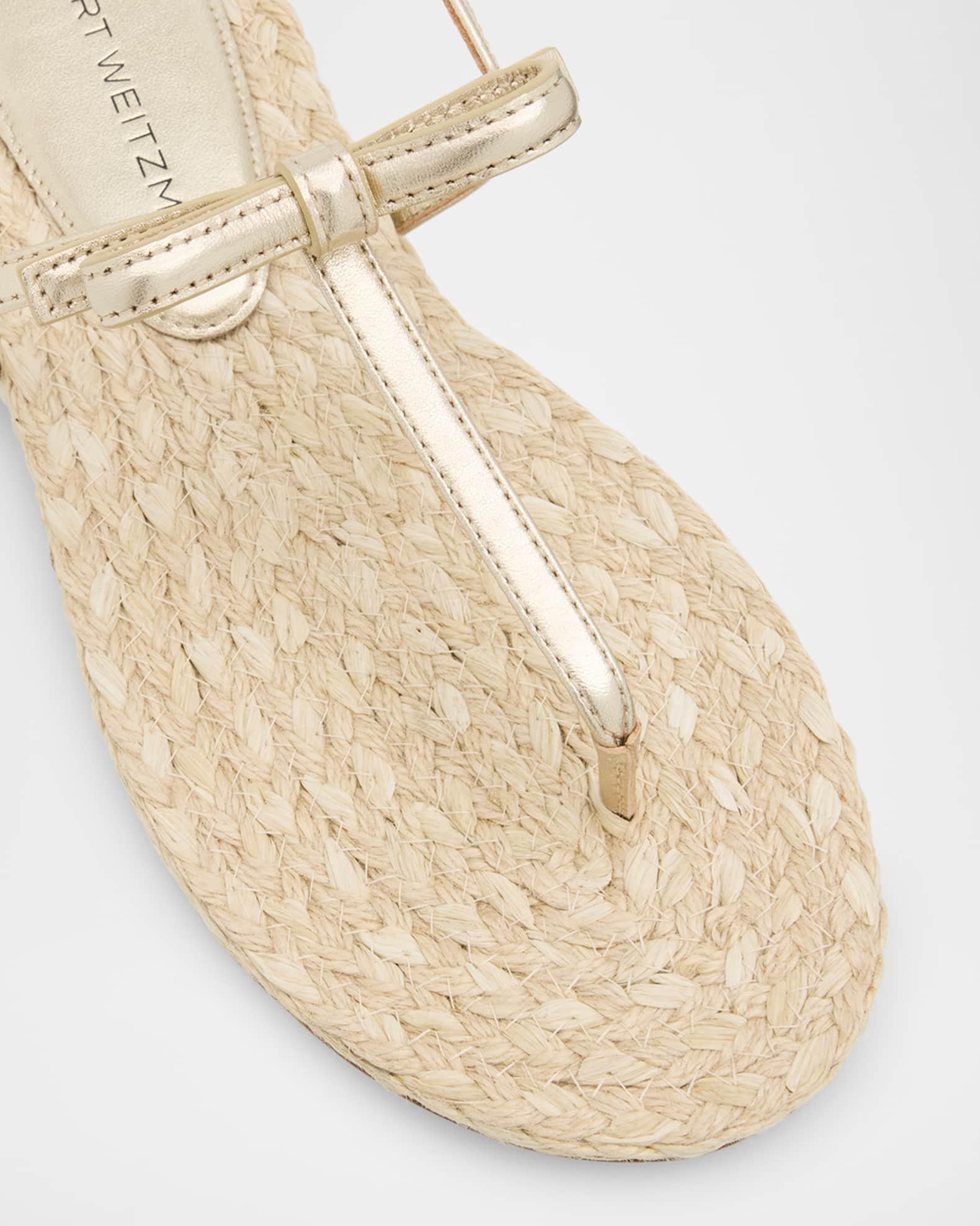 Felicity Metallic Bow T-Strap Sandals Product Image