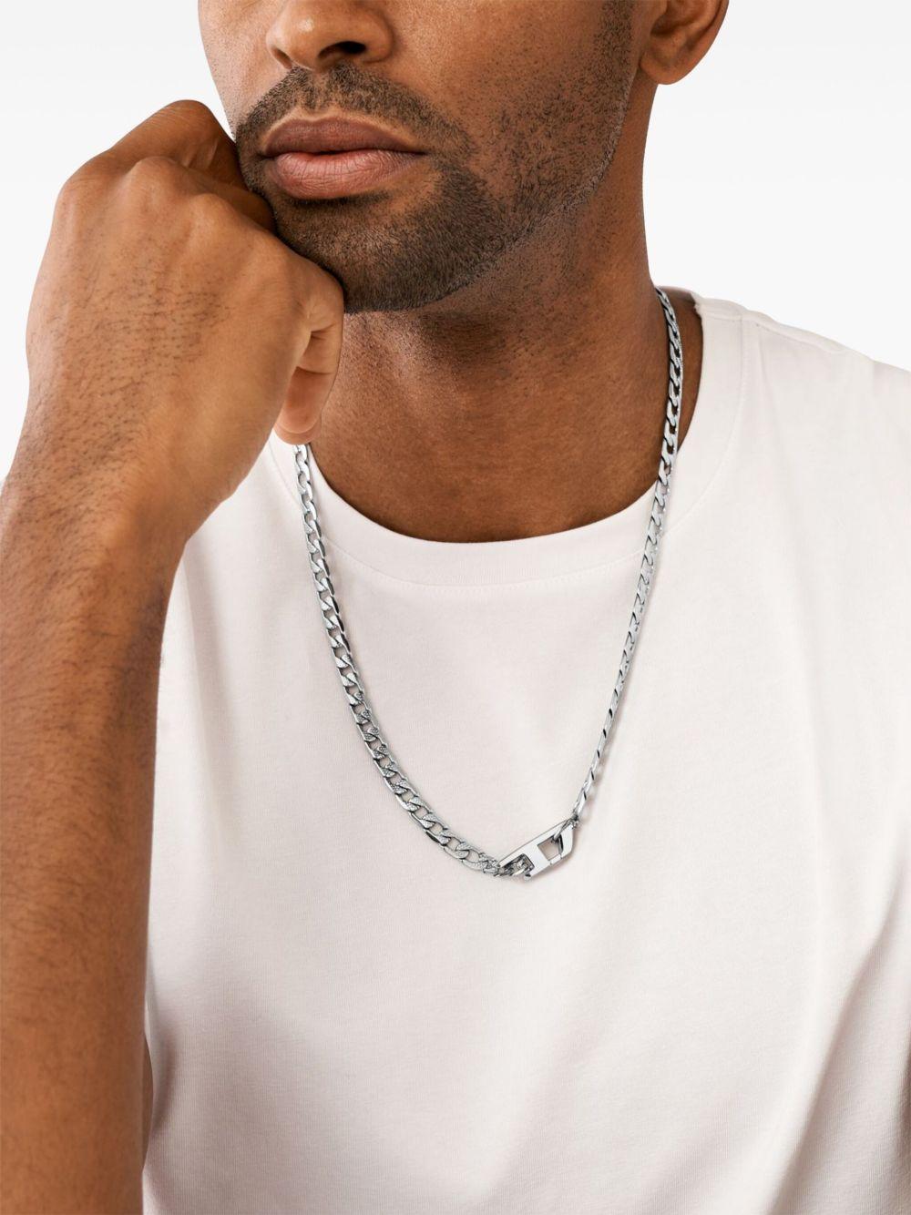 logo-pendant curb-chain necklace Product Image