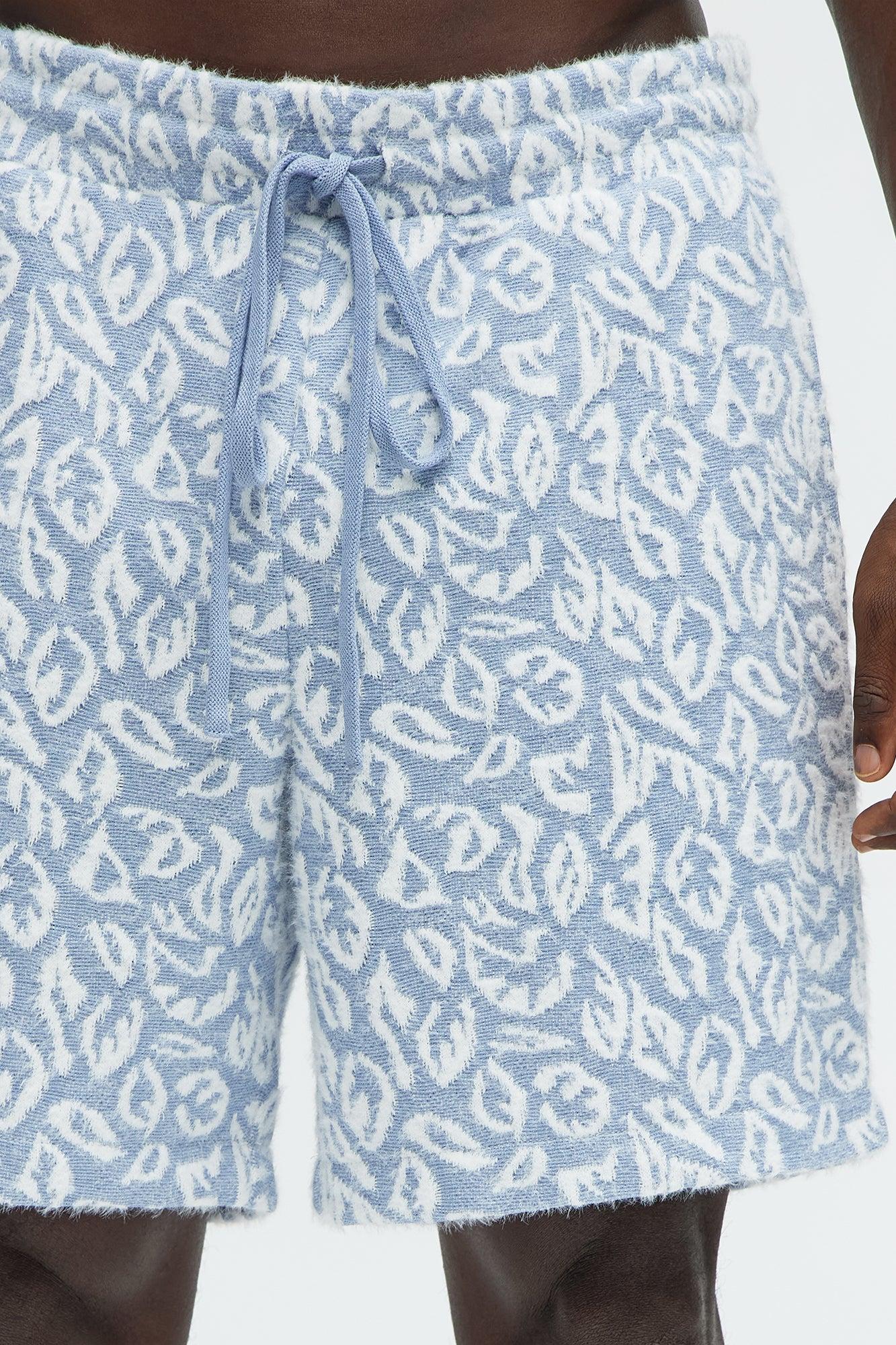 Jacquard Foliage Shorts - Blue/combo Product Image