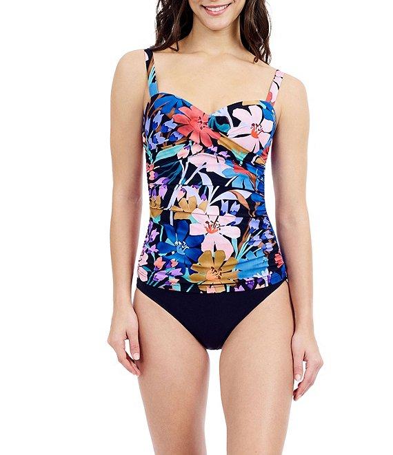 Profile By Gottex Melody Sweetheart Neck D-Cup Bra Size Tankini Swim Top Product Image