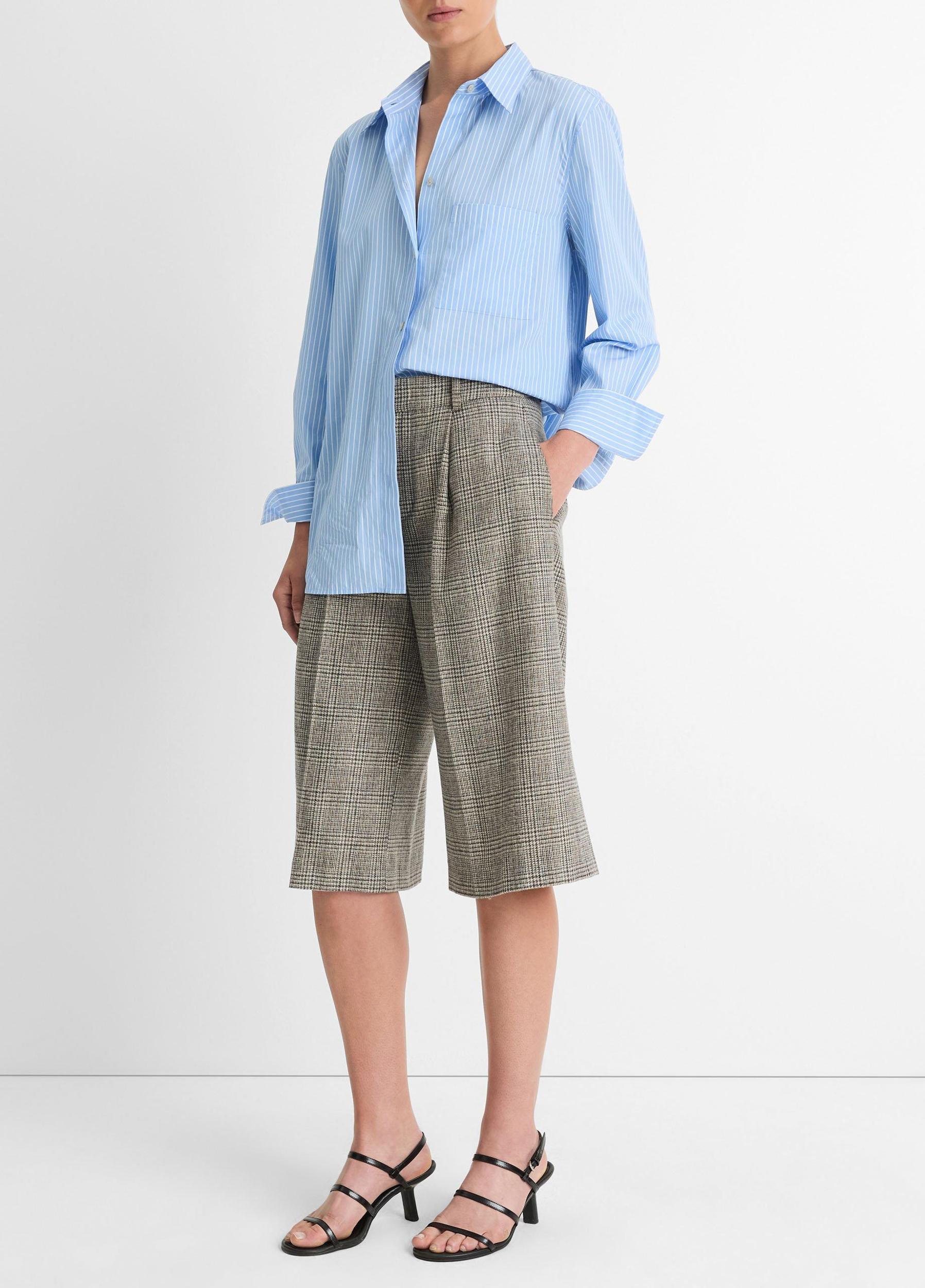 Plaid Italian Wool-Blend High-Rise Short Product Image