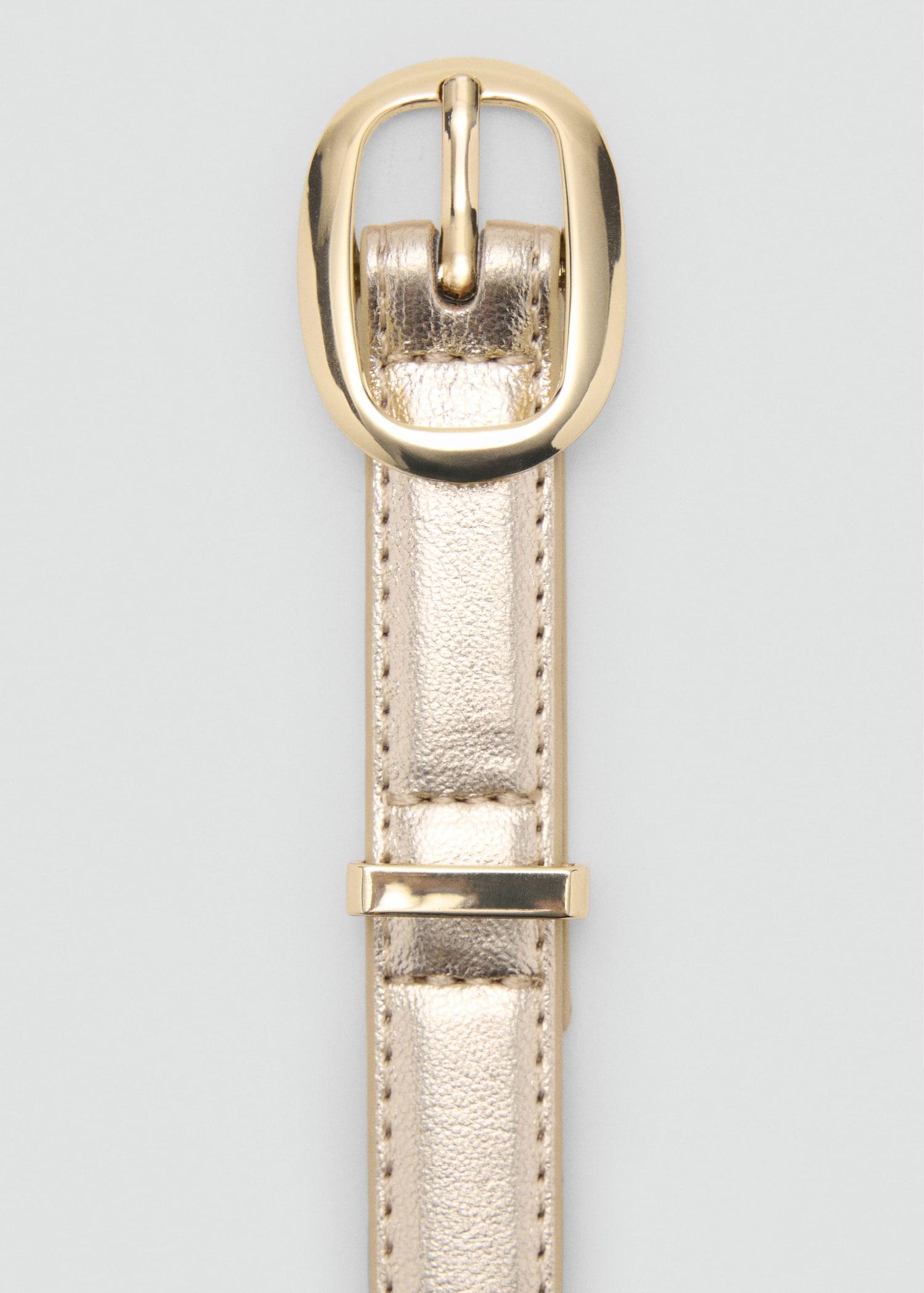 Metallic belt with oval buckle - Women | MANGO USA Product Image