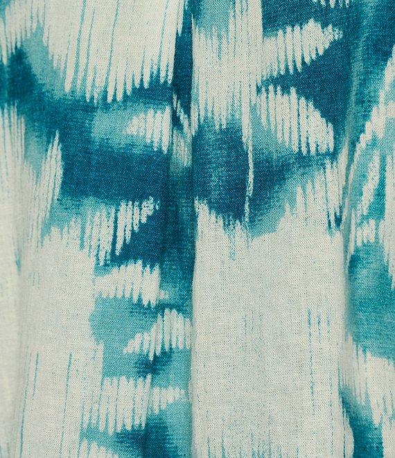 Westbound Enchanted Garden Short Sleeve V-Neck Tie Front Top Product Image