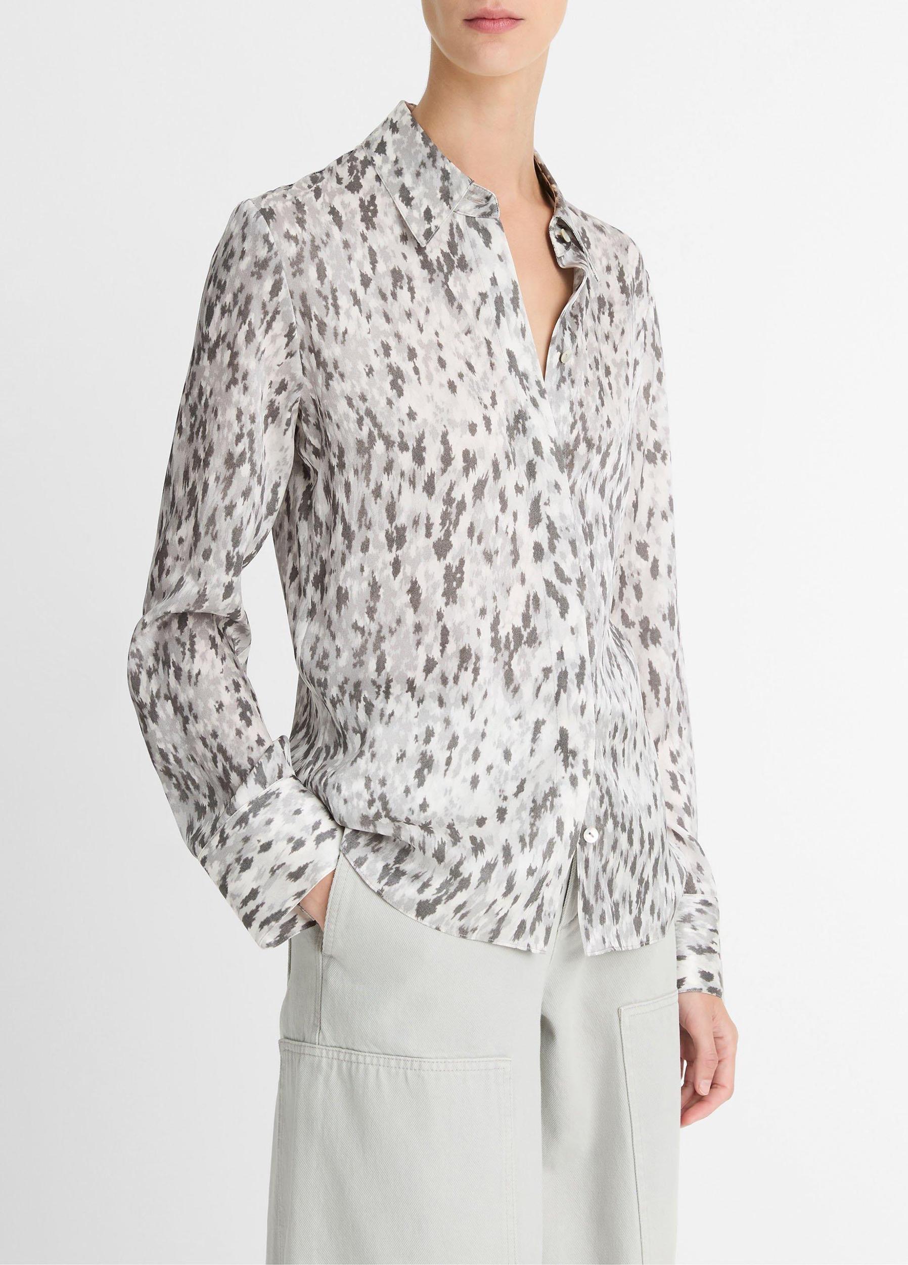 Abstract Onyx Silk Slim-Fit Shirt Product Image