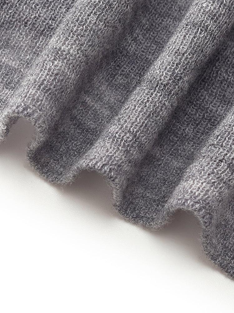 100% Wool Mock Neck Women Long Sleeve Top Product Image