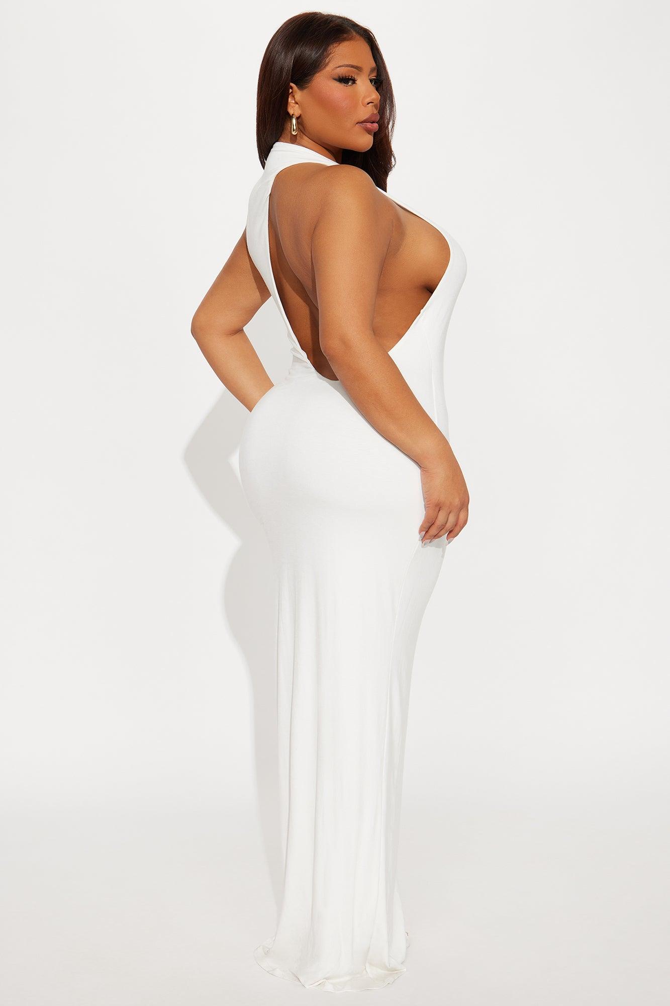 Melodie Double Lined Cut Out Maxi Dress - White Female Product Image