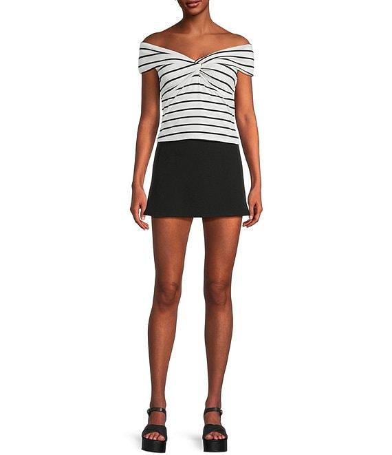 Originality Ponti Pull On A-Line Micro Mini Skort Product Image