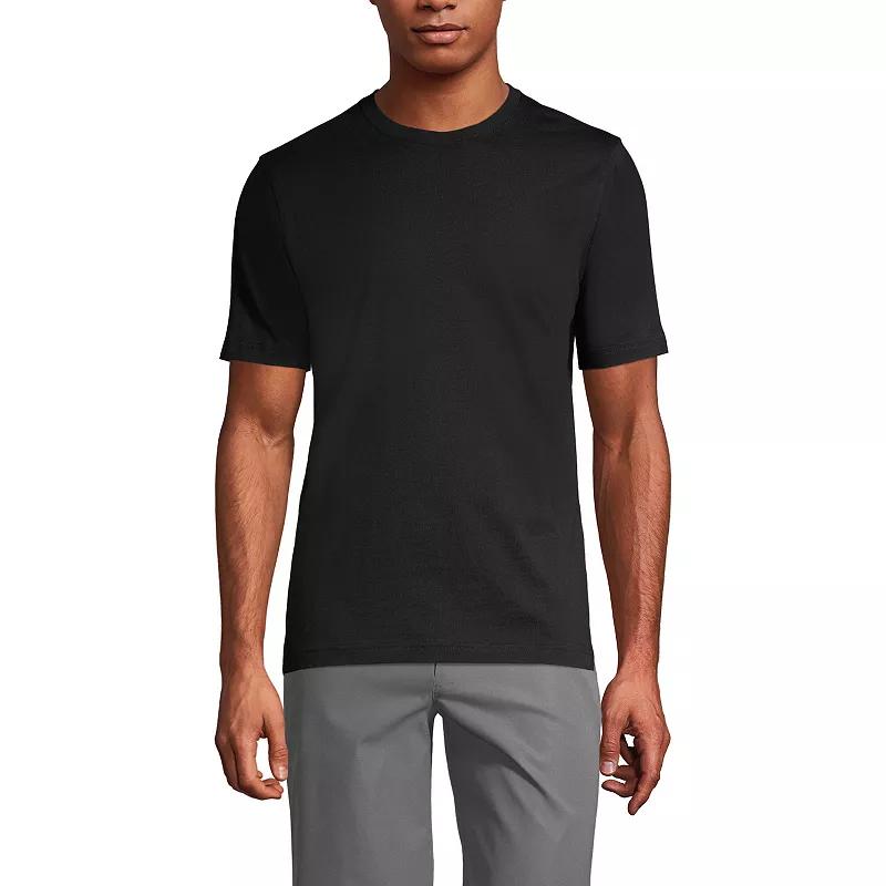 Men's Lands' End Essential Tall Short Sleeve School Uniform T-shirt, Size: Large Tall, Black Product Image