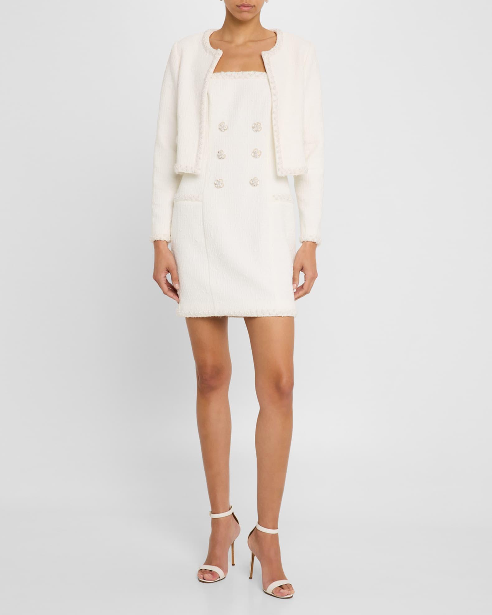 Victoria Strapless Beaded Boucle Mini Dress Product Image