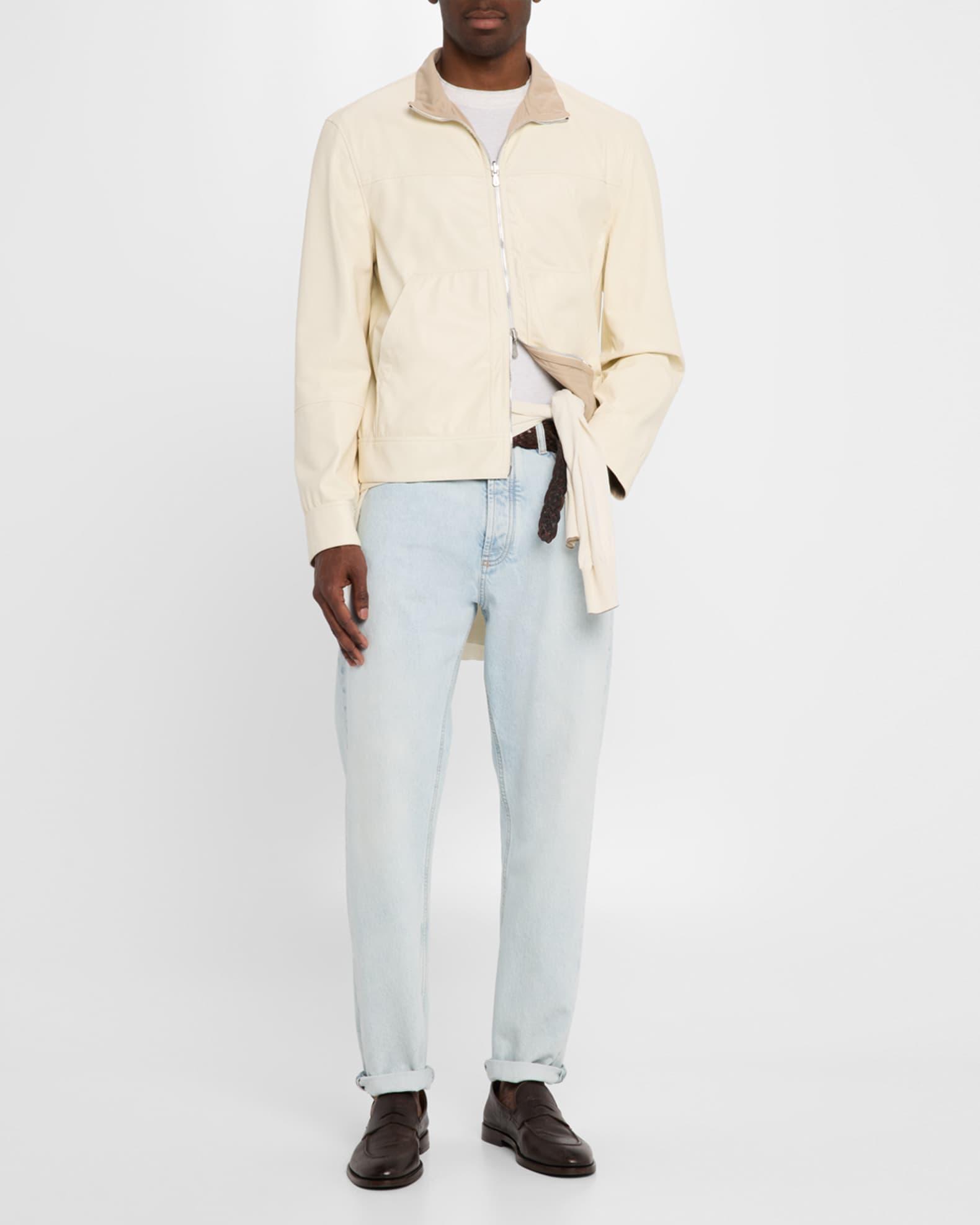 Men's Two-Tone Reversible Leather Jacket Product Image