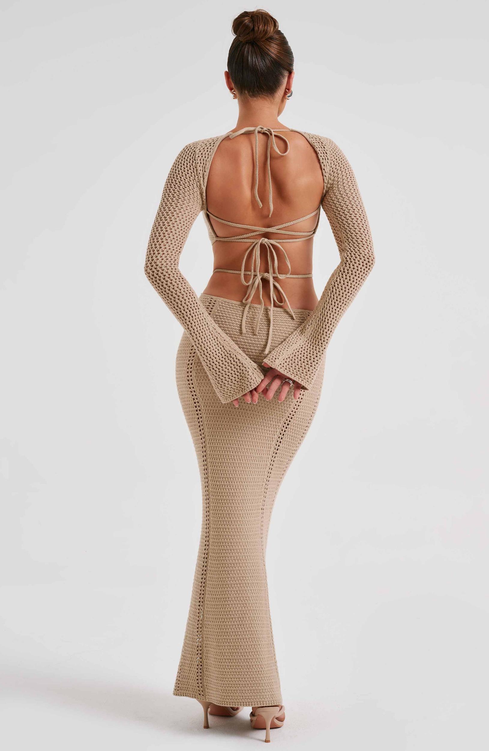 Nadine Maxi Dress - Beige Product Image