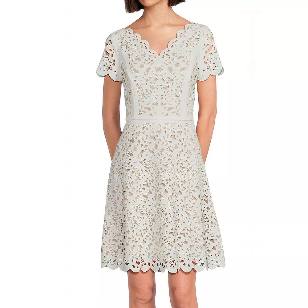 Women's Focus By Shani Cutout Overlay A-Line Dress,  Product Image