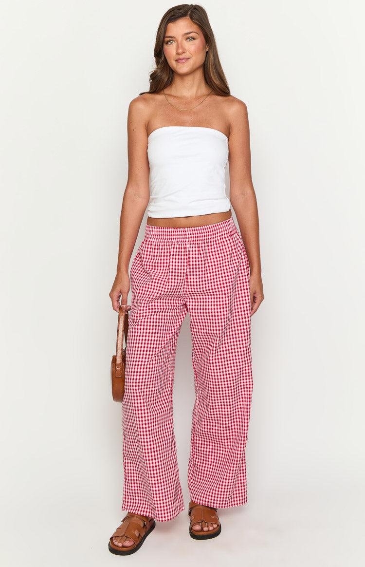 Mahalia Red Gingham Pants Product Image