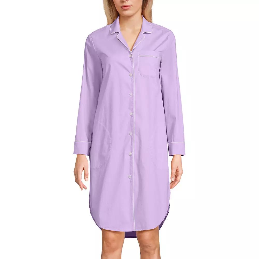 Petite Lands' End Long Sleeve Pajama Nightgown, Women's,  Product Image