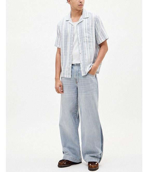 BDG Urban Outfitters Tonal Stripe Short Sleeve Woven Shirt Product Image