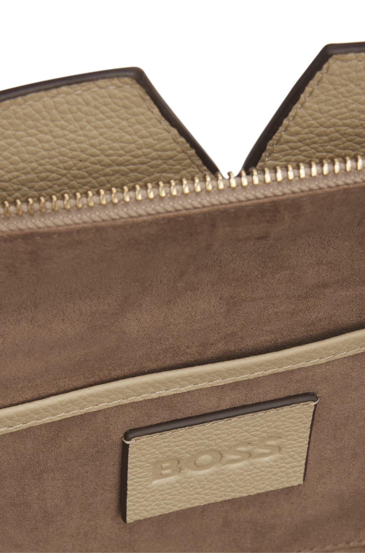 BOSS Revers small leather tote bag with belt detail Product Image