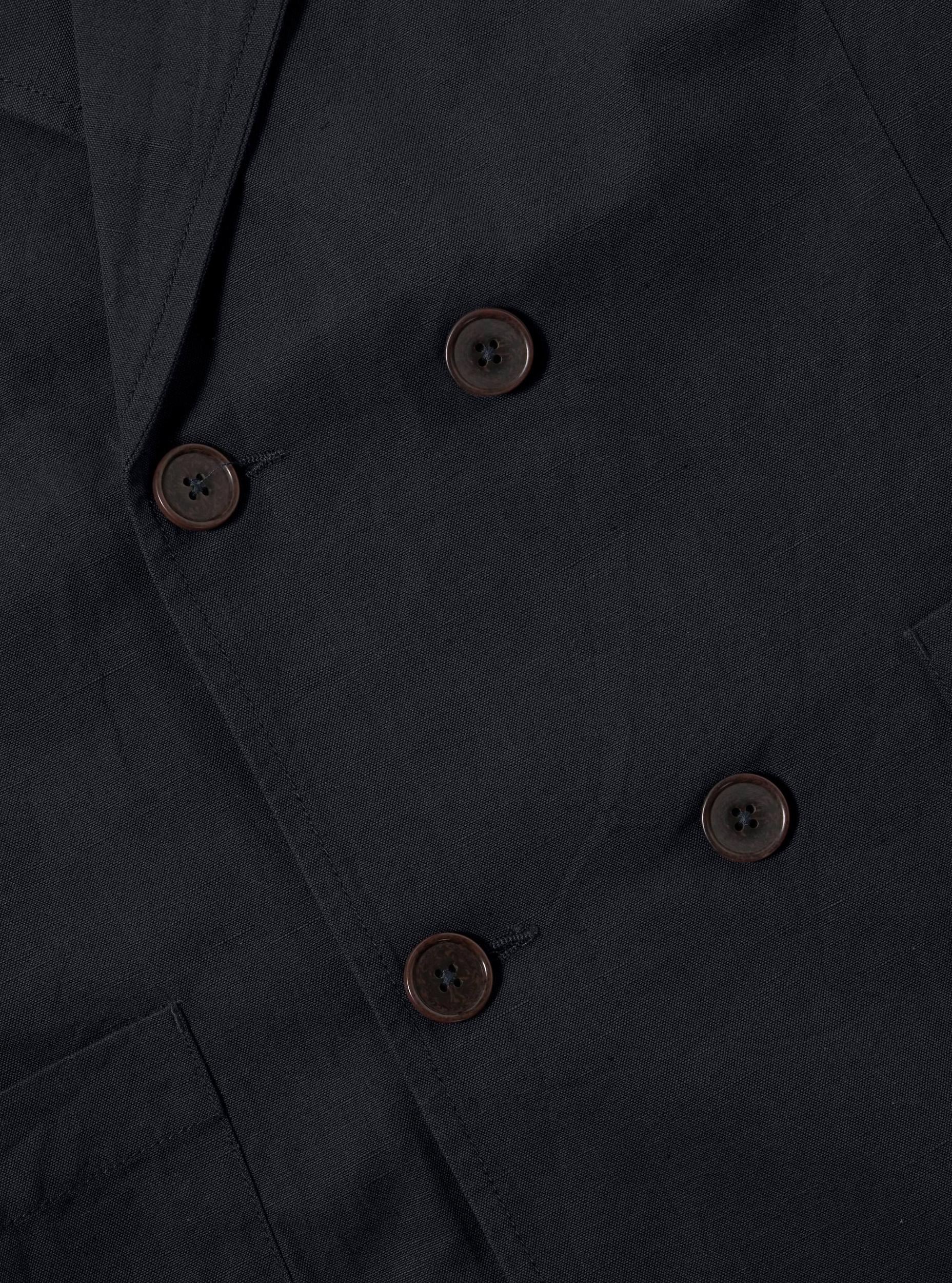 Universal Works Manor Jacket in Navy Linen Slub Weave Product Image