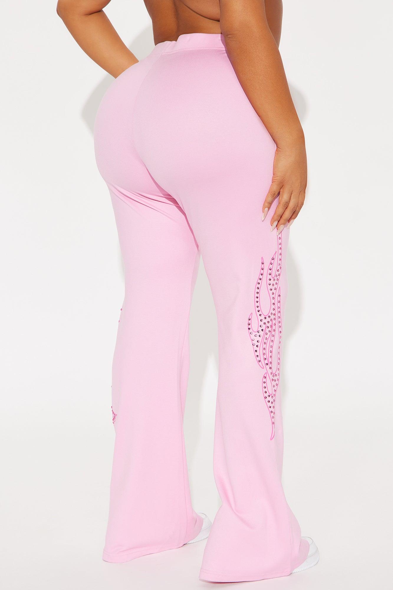 Von Dutch Fire Racer Rhinestone Flared Pant - Pink Product Image
