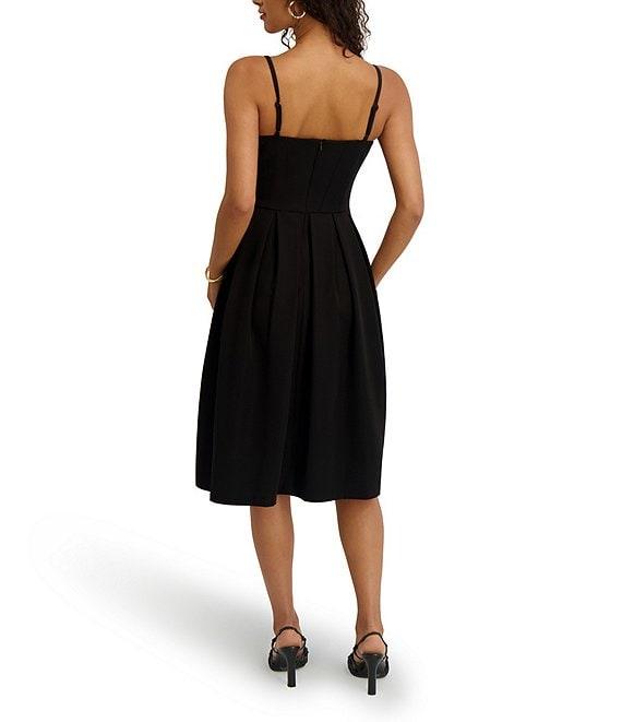 SIENA Spaghetti Strap V-Neck Pleated Midi Dress Product Image