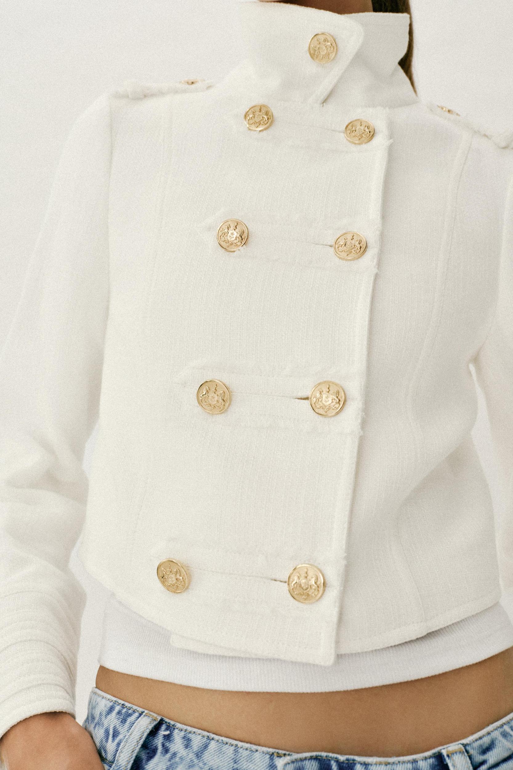GOLD BUTTON WRAP JACKET Product Image