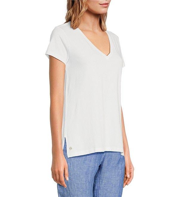 Lilly Pulitzer Meredith Knit V-Neck Short Sleeve Tee Product Image