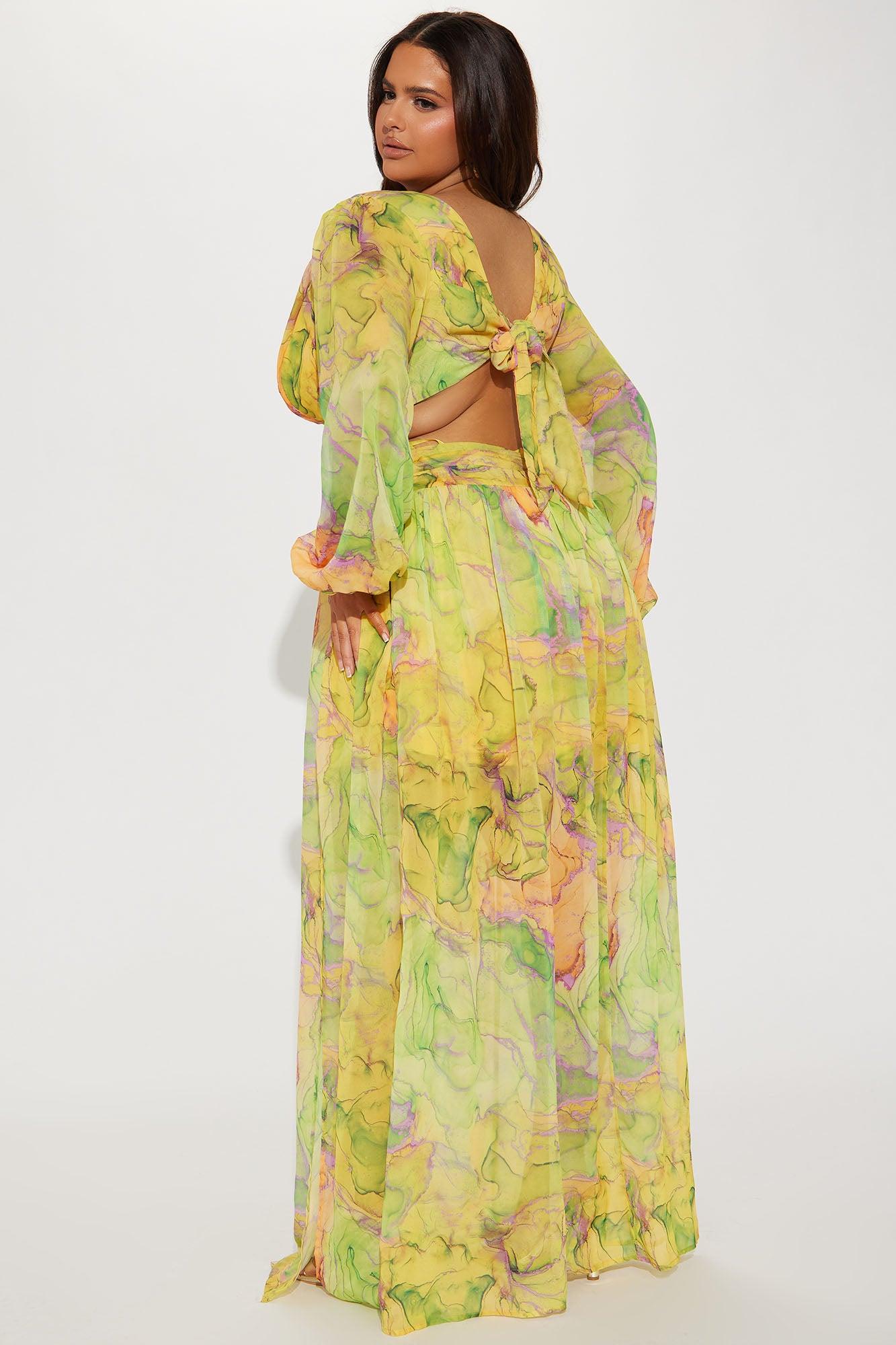 Willow Maxi Dress - Yellow/combo Product Image