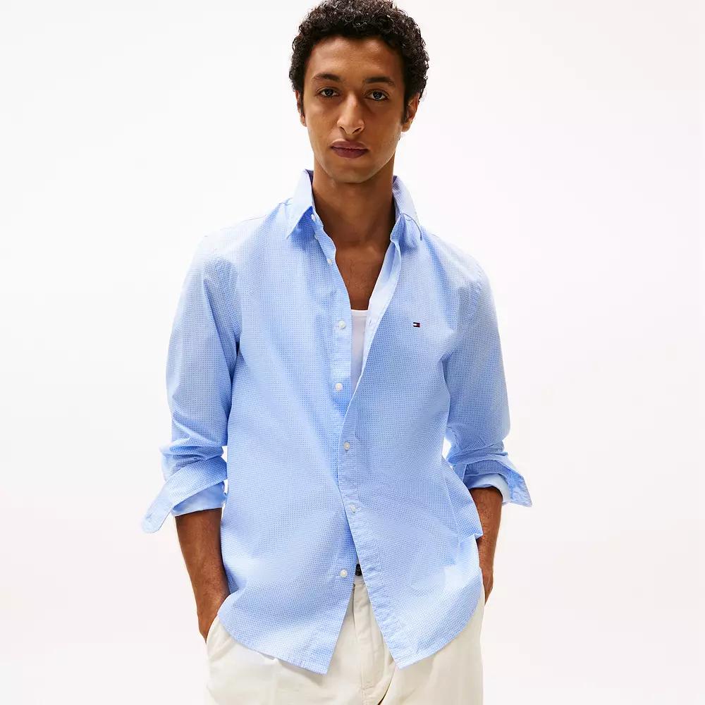 Men's Tommy Hilfiger Woven Long Sleeve Button Down Shirt,  Product Image