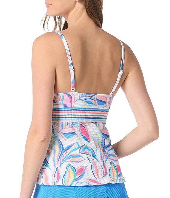 Beach House Adele V-Neck Crossed Band Fitted Tankini Swim Top Product Image