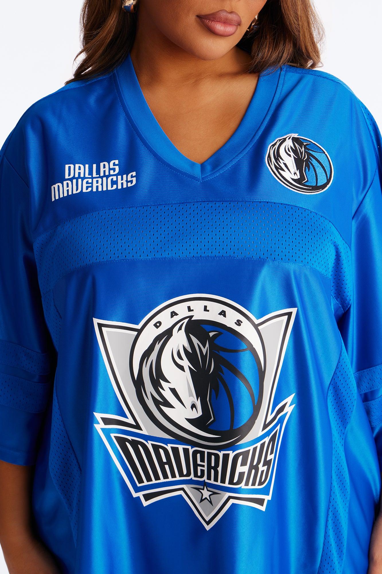 NBA Mavericks Oversized Mesh Tee - Blue Female Product Image