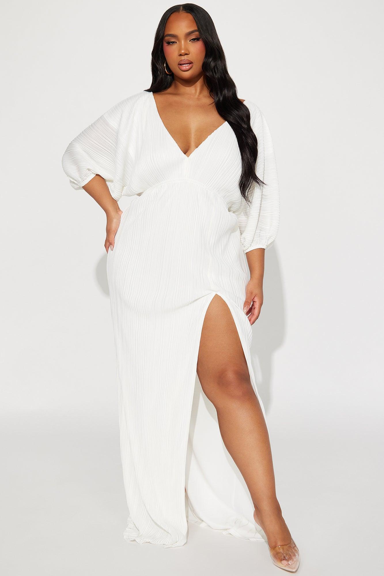 Paloma Pleated Maxi Dress - White Product Image