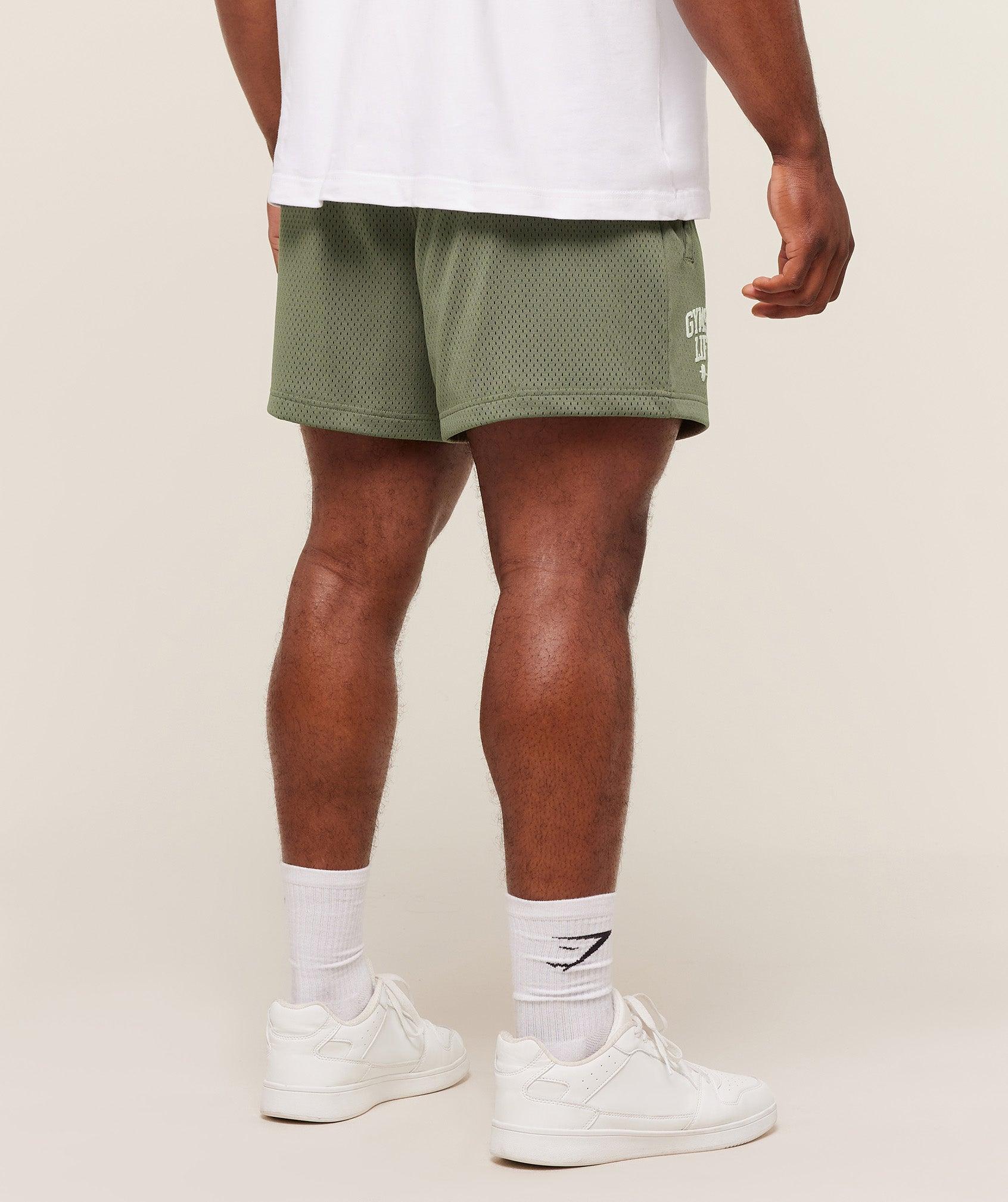 Gymshark Gymshark Lifting Barbell Mesh 5" Short - Base Green Male Product Image
