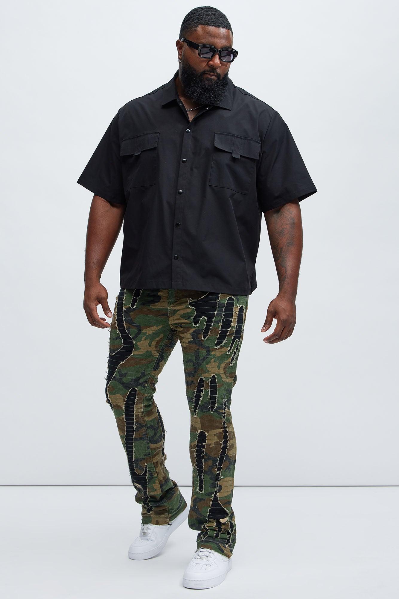 Stay Ready Stitched Slim Flare Pants - Camouflage Product Image