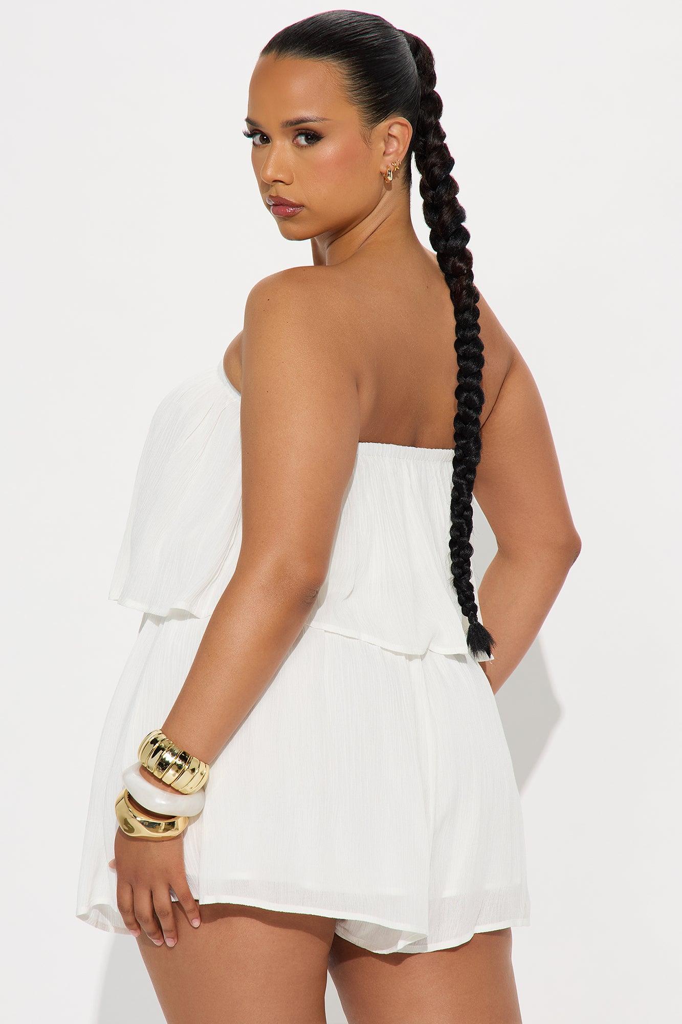 Rosalinda Strapless Romper - White Product Image