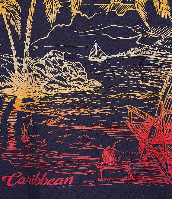 Caribbean Sunset Palms Short Sleeve Graphic T-Shirt Product Image