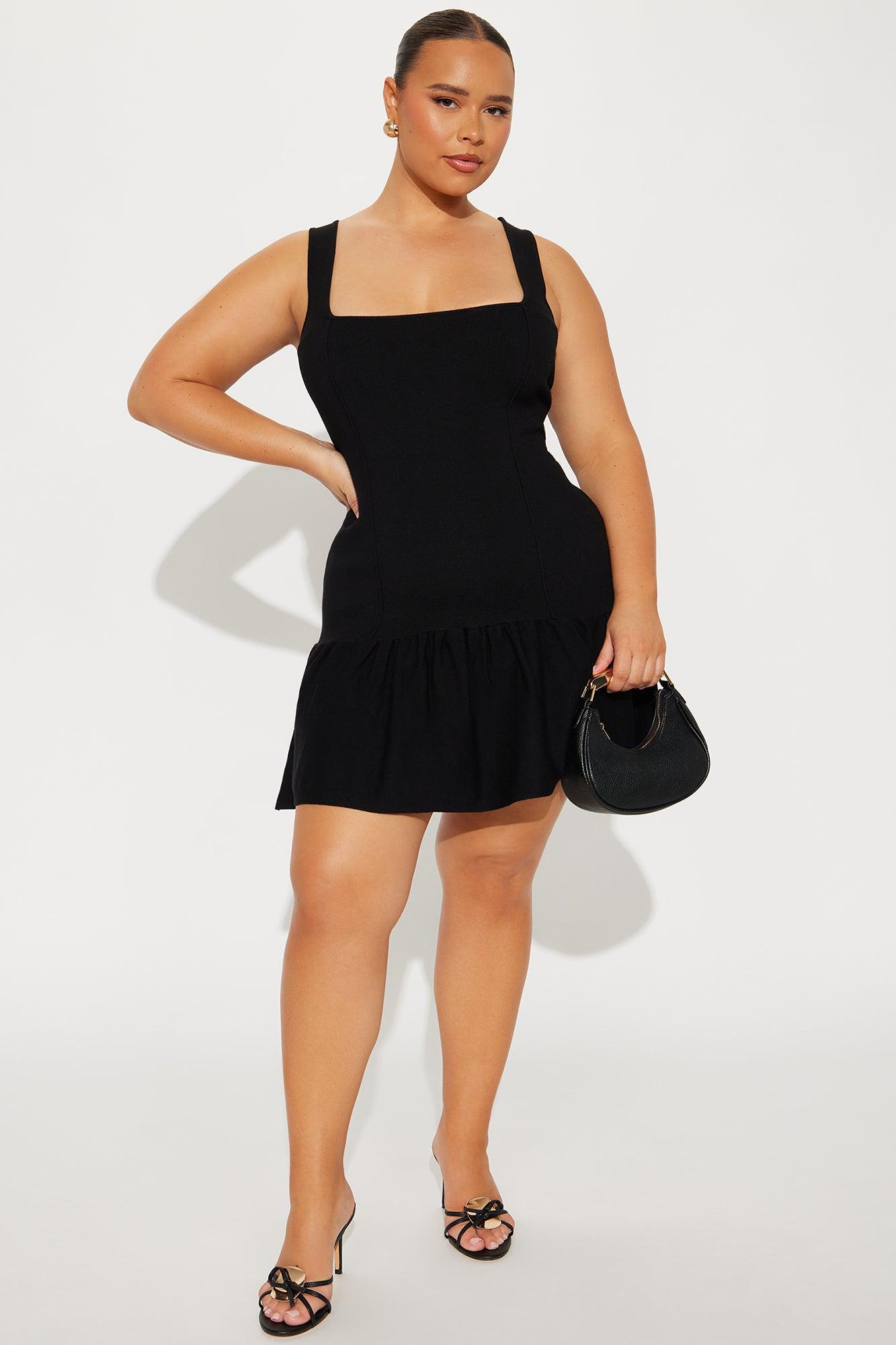 Clarice Sweater Mini Dress - Black Product Image