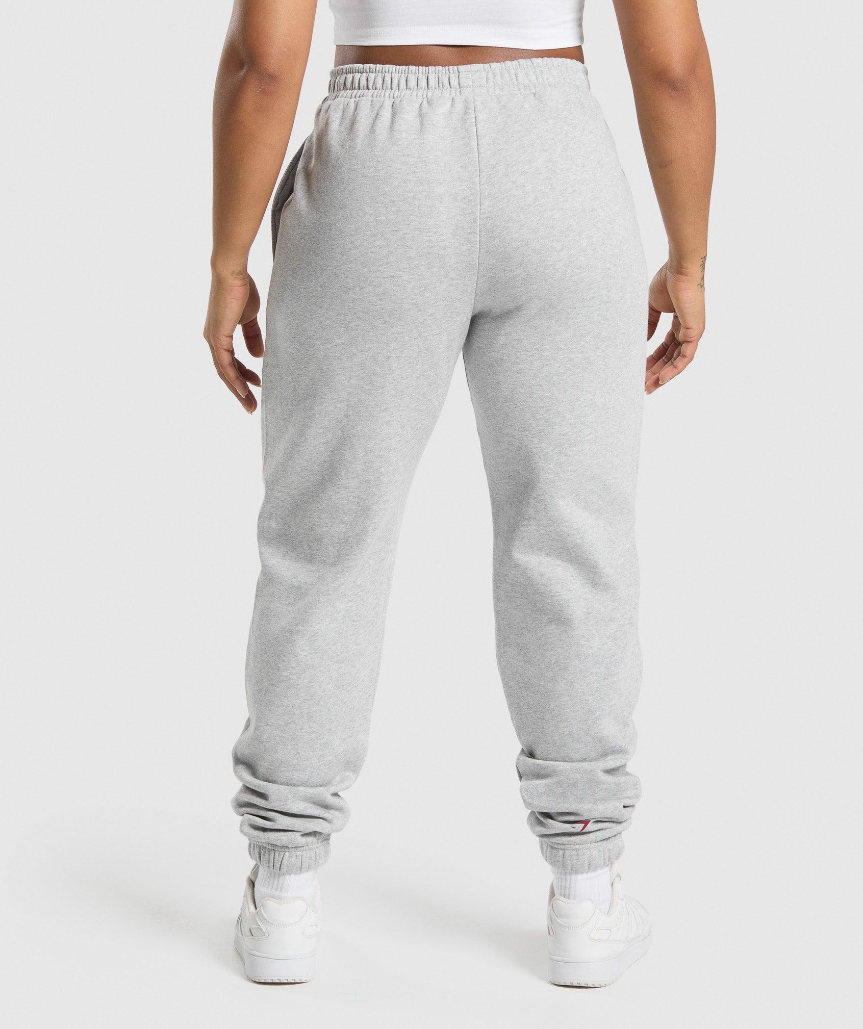 Gymshark Lifting Essentials Graphic Brushed Oversized Joggers - Light Grey Core Marl Female Product Image