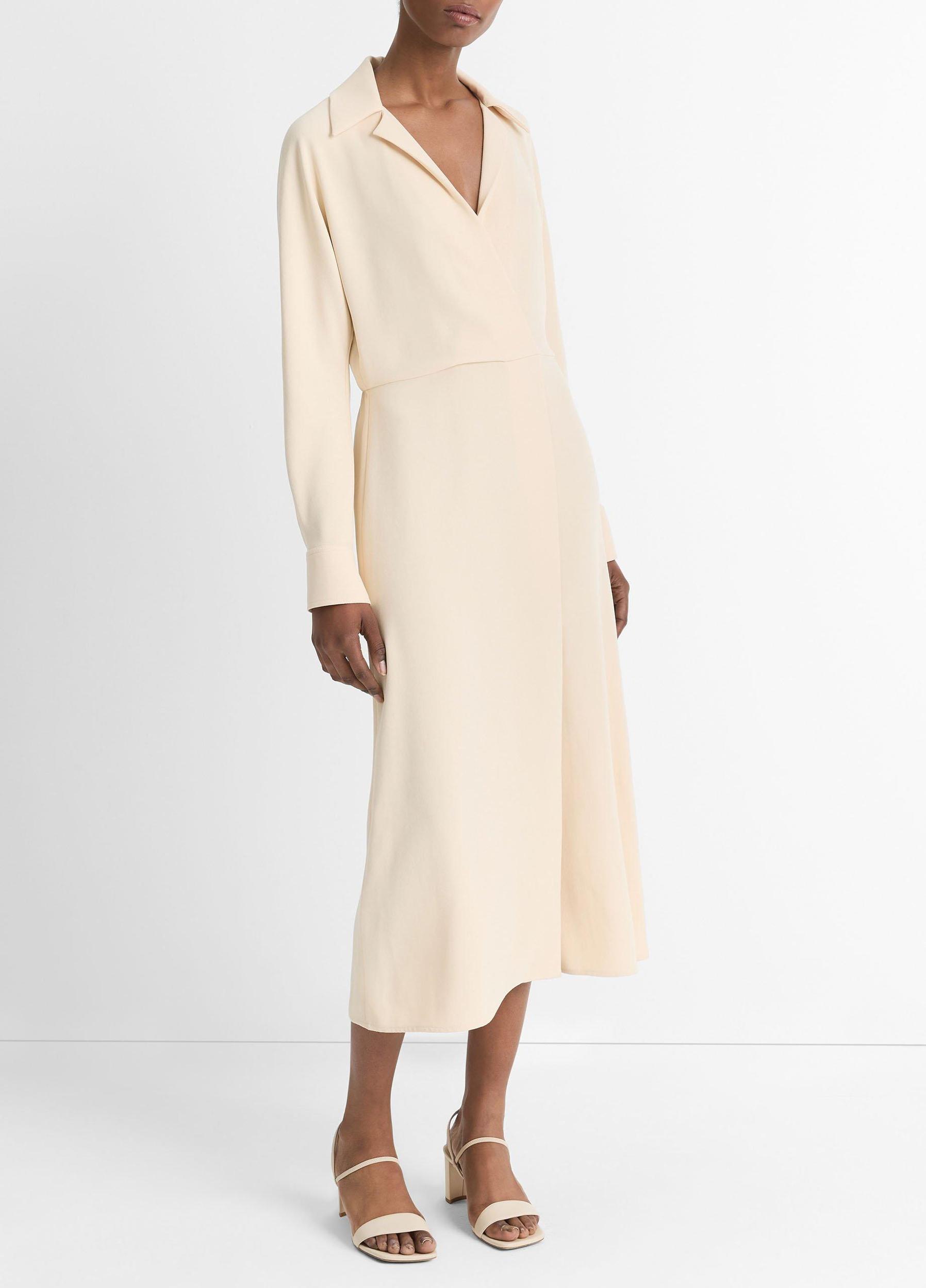 Shaped Collar Dolman-Sleeve Dress Product Image