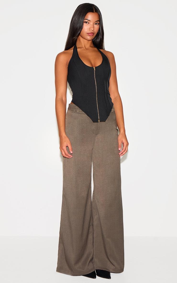 Black Boned Dip Hem Corset Product Image