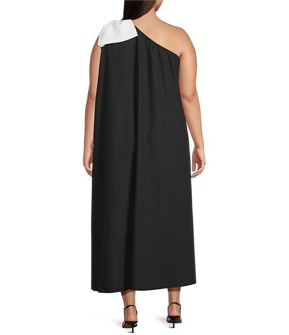 Sugarlips Plus Size Fringe Drape One Shoulder Maxi Dress Product Image