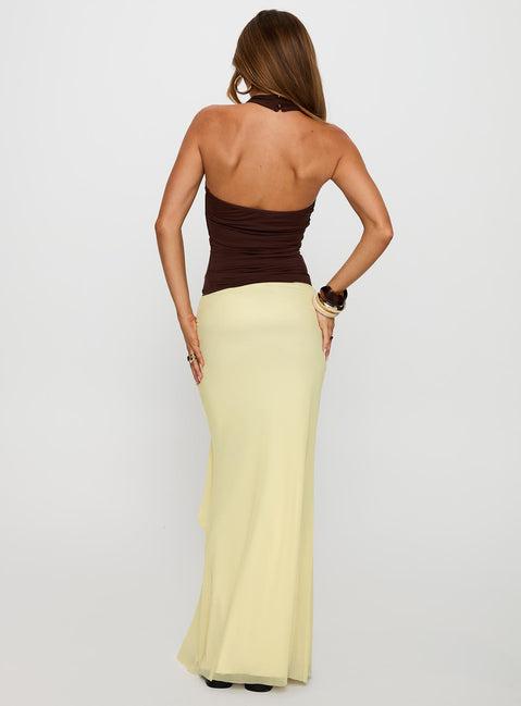 Caviar Tie Maxi Skirt Lemon Product Image