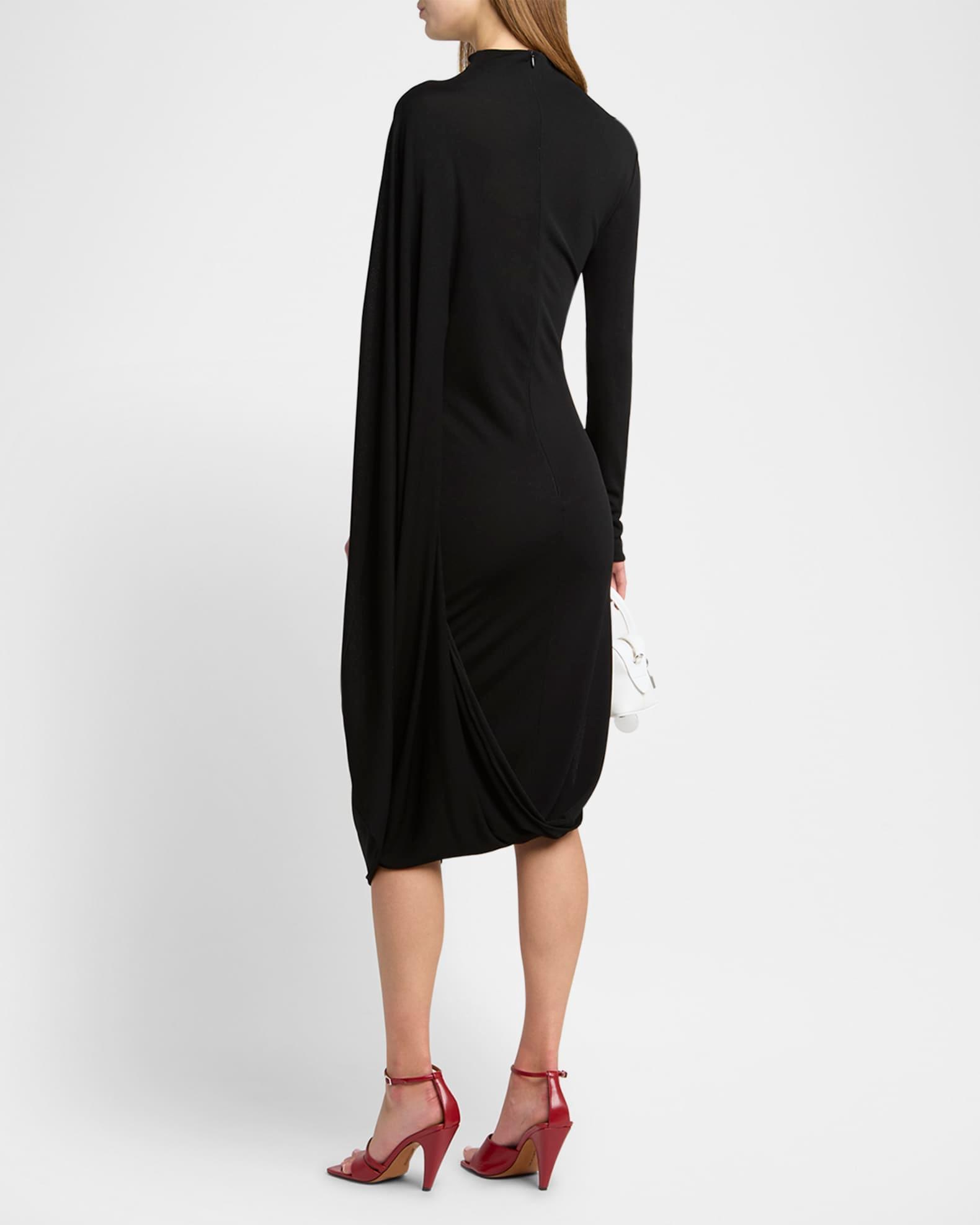 High Neck Cape Viscose Dress Product Image